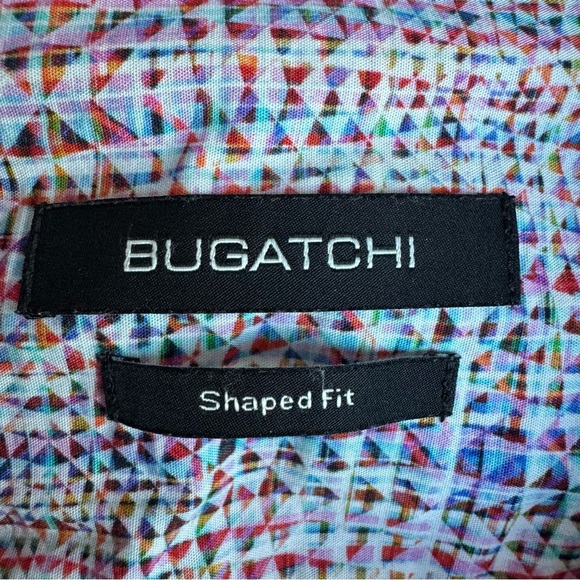 Bugatchi  mens 💯 Linen Multicolored Long‎ sleeve shirt Preppy Classic - Picture 5 of 7